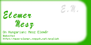 elemer mesz business card